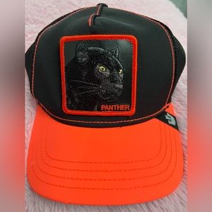 Goorin Bros. Black Panther Dark Shines The Farm Black and Red Trucker Ha…